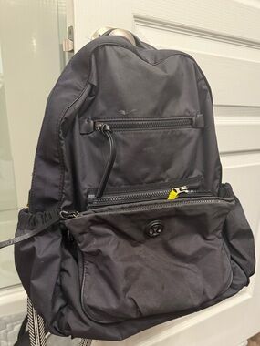Lululemon Black Nylon Backpack | Everyday Gym Travel Bag | Multi Pocket
